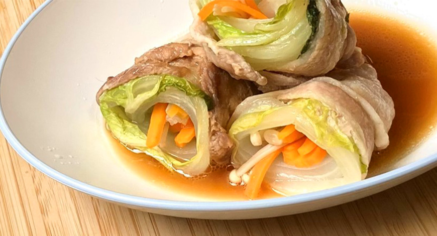 白菜と豚肉の野菜巻き