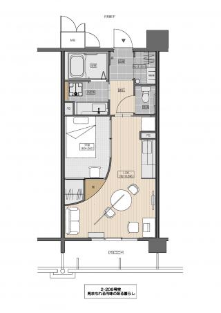 コーシャハイツ相生_平面図_家具あり_ページ_2