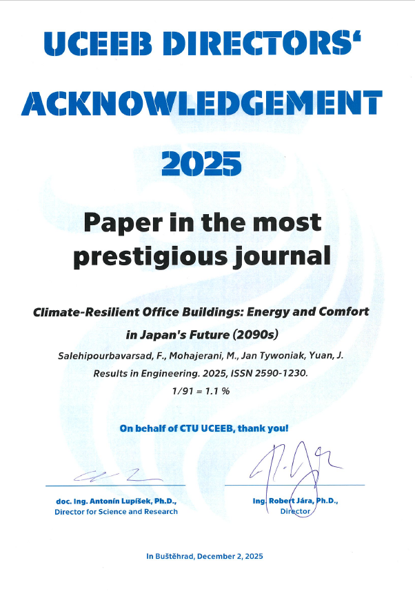 CTU UCEEB 2025 paper published in a most prestigious journal