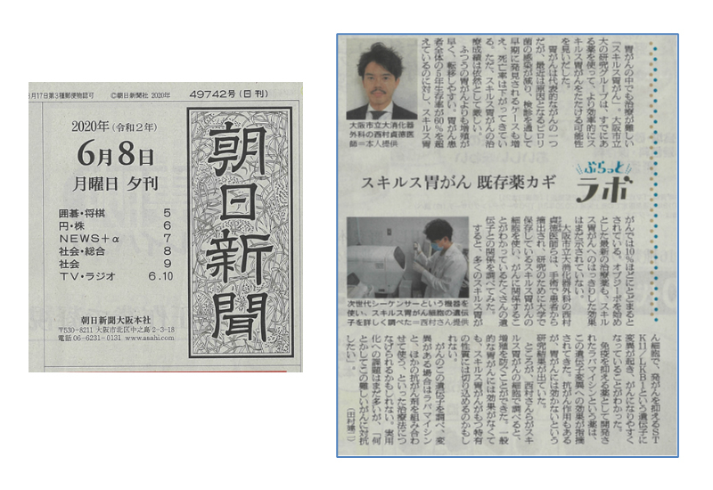 ２０２０年６月８日（朝日新聞）