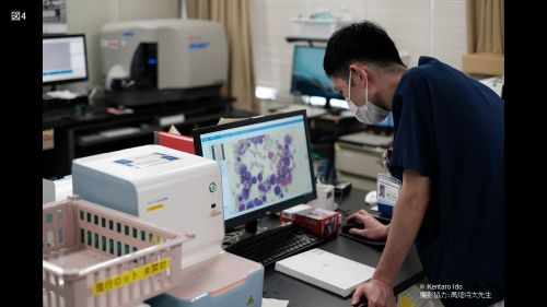 セラビジョンを使用して復習する様子