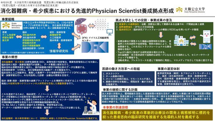 高度医療人材養成拠点形成事業 消化器難病・希少疾患における先進的Physician Scientist養成拠点形成