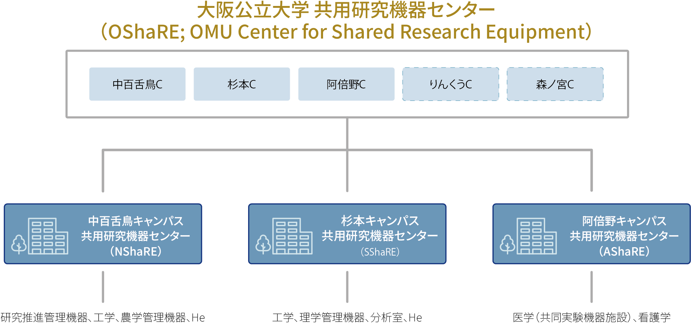 大阪公立大学 共用研究機器センターの組織図