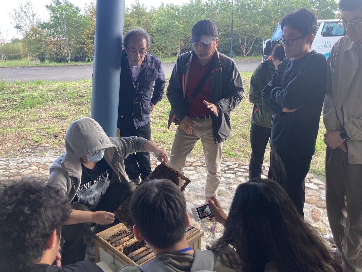 国立宜蘭大学の養蜂場見学